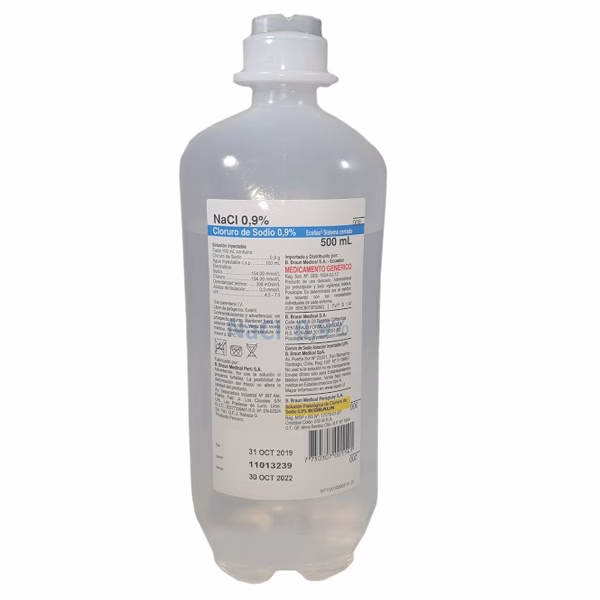 DKSU0005 Cloruro de sodio 0,9% 500 ml – Matraz - Matraz – bbraun - Imagen 1