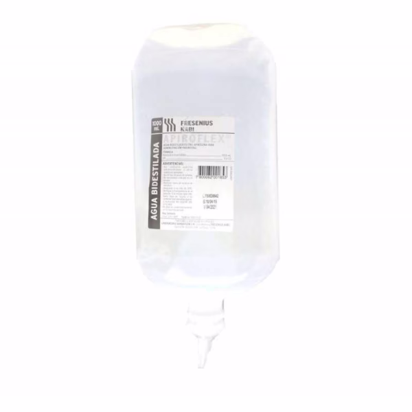 Agua bidestilada 1000 ml – Matraz - Matraz – bbraun - Imagen 1