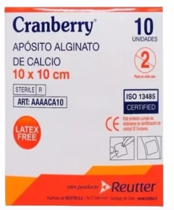 REHE0009 Apósito Alginato de Calcio 10 X 10 cm – Caja x 10 unid - Caja – Cranberry - Imagen 1