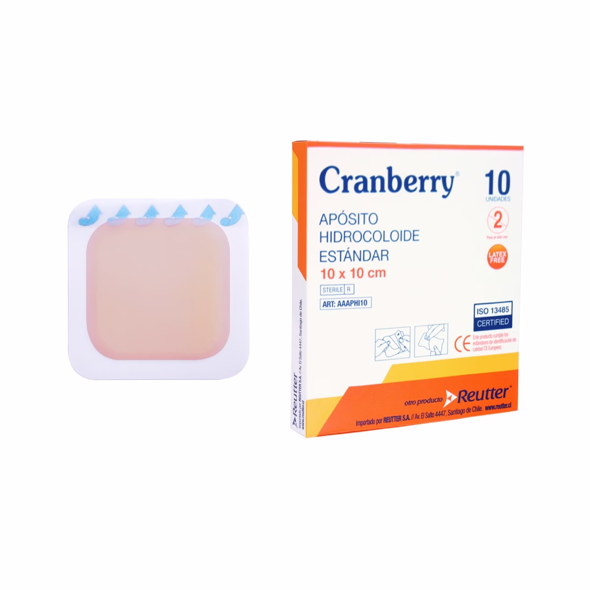 REHE0016 Apósito hidrocoloide estándar 10 X 10 cm – Caja x 10 unid - Caja – Cranberry - Imagen 1
