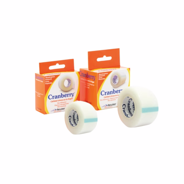Tela adhesiva de papel microporosa blanca 2,5 cm x 9 mt – 1 caja ( 12 unid ) - Unidad – Cranberry - Imagen 1