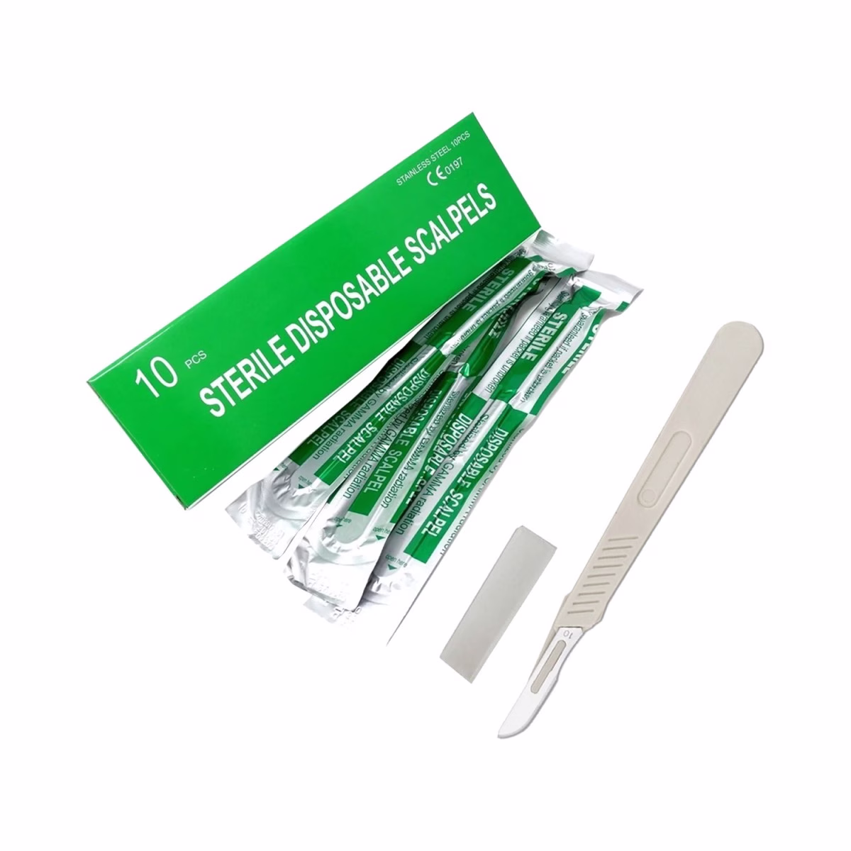 REHE0033 Hoja de bsituri con mango esteril Nº 22 – 1 caja ( 10 unid ) - Unidad – Surgical Blades - Imagen 1