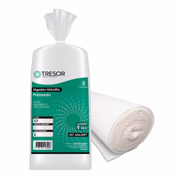 Algodón hidrófilo prensado 1 Kg – Bolsa 1 kilo prensado - Bolsa – Tresor - Imagen 1
